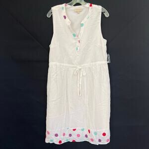 ModCloth women’s white multicolor dots midi dress